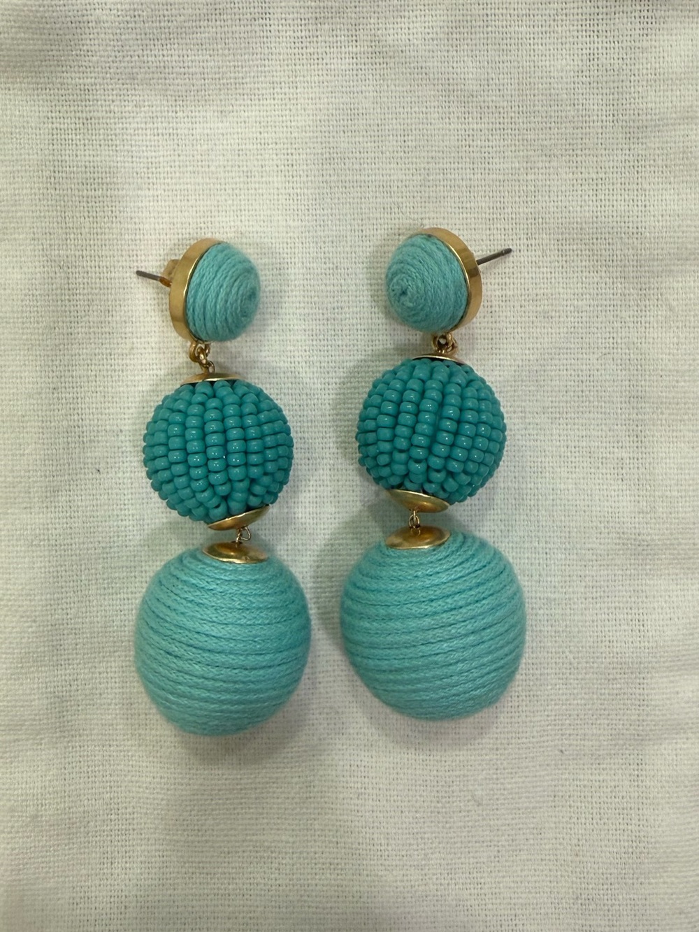 Tuckernuck Turquoise Triple-Bead Drop Earrings - Women Jewelry